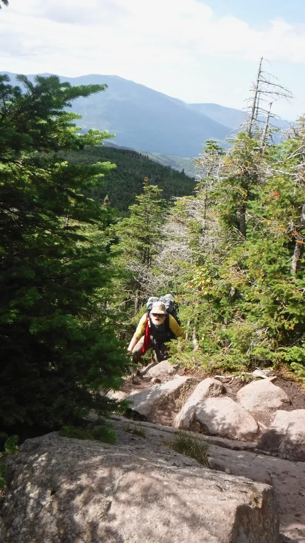 Stick climbing South Kinsman Mountain
