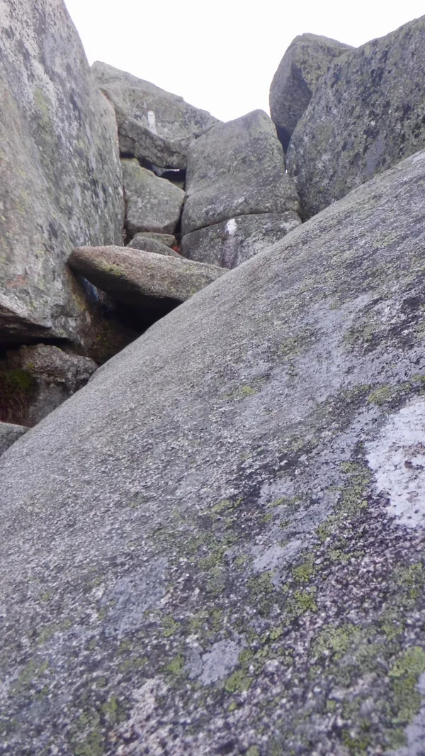White blazes on rocks