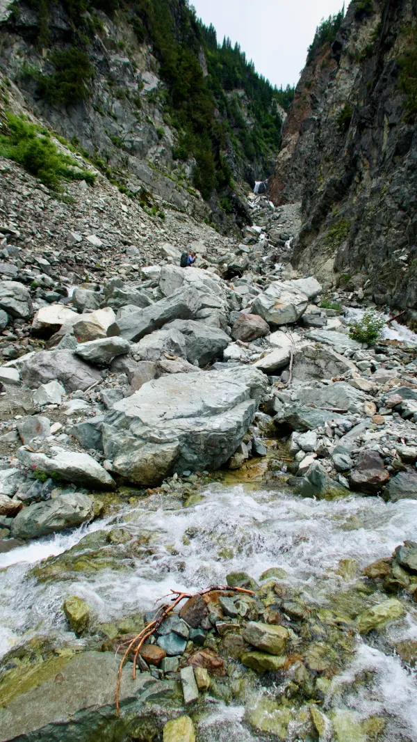 Canyon at the rocky stream crossing
