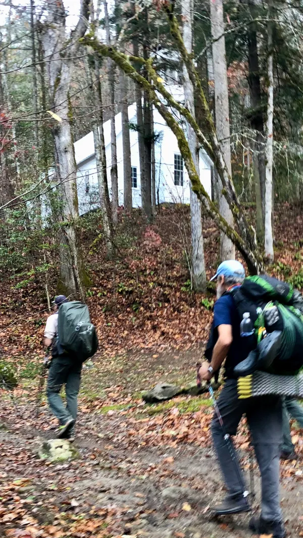 Walking past Smokemont Baptist Church