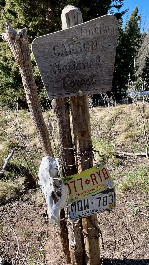 The state line between Colorado and New Mexico on the CDT