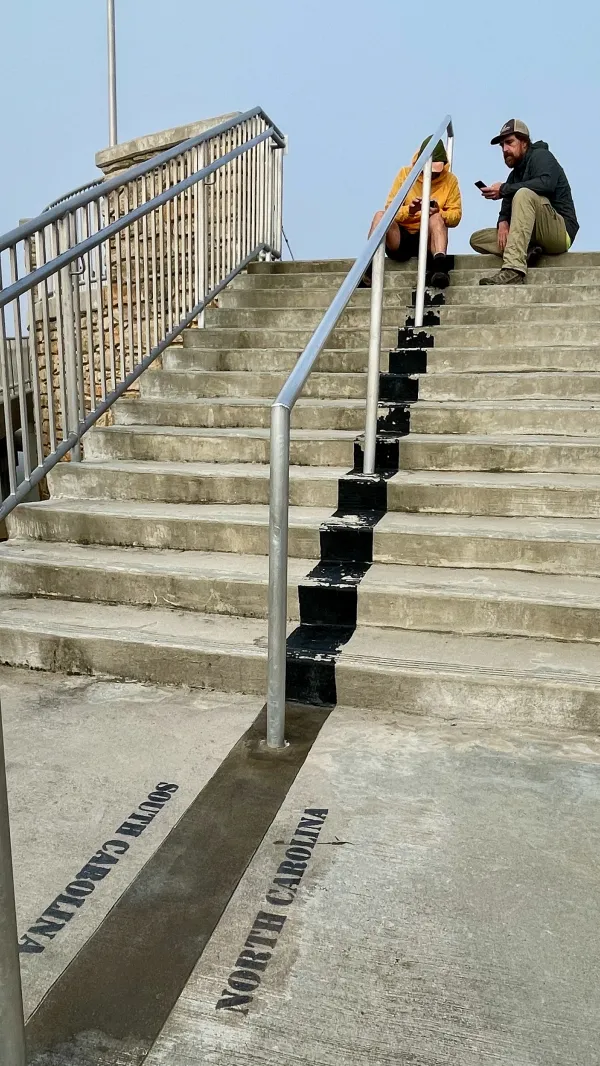 A line showing the border of N.C. and S.C.