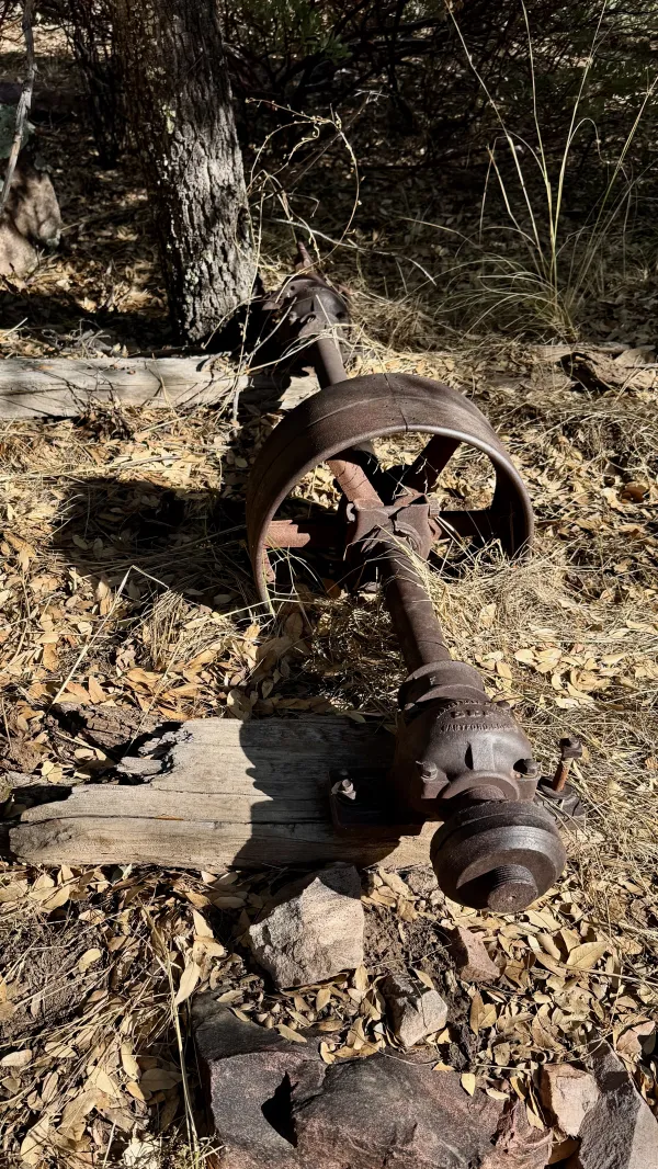 A rusted axle