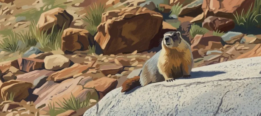 Marmot on rocks