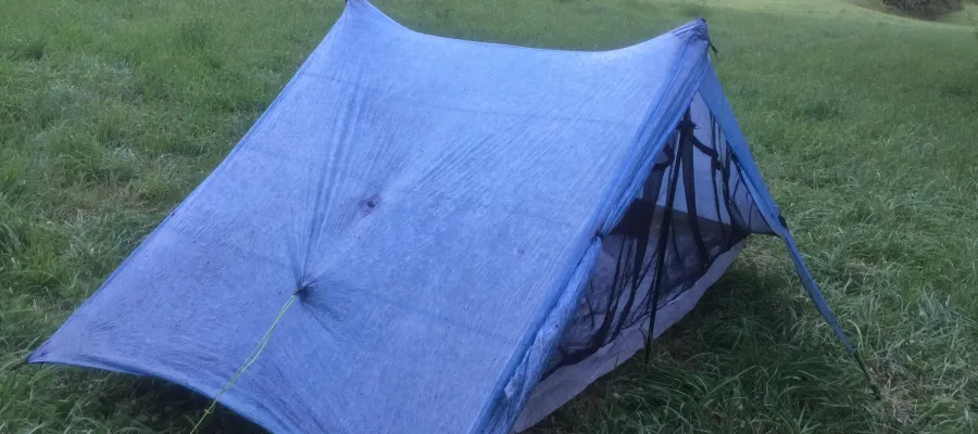 Gravity's tent in a meadow
