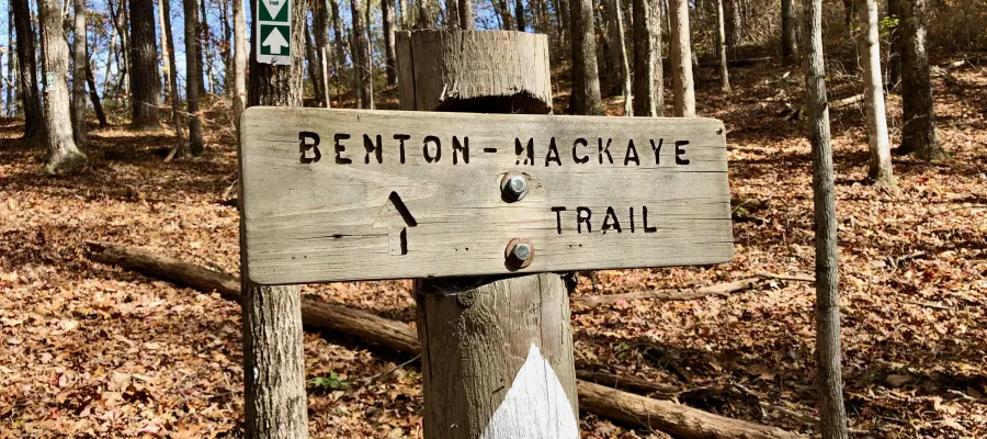A sign on the Benton MacKaye Trail