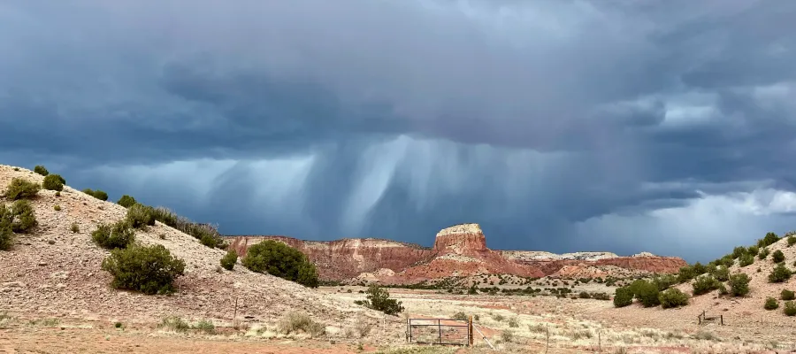 A storm builds and approaches