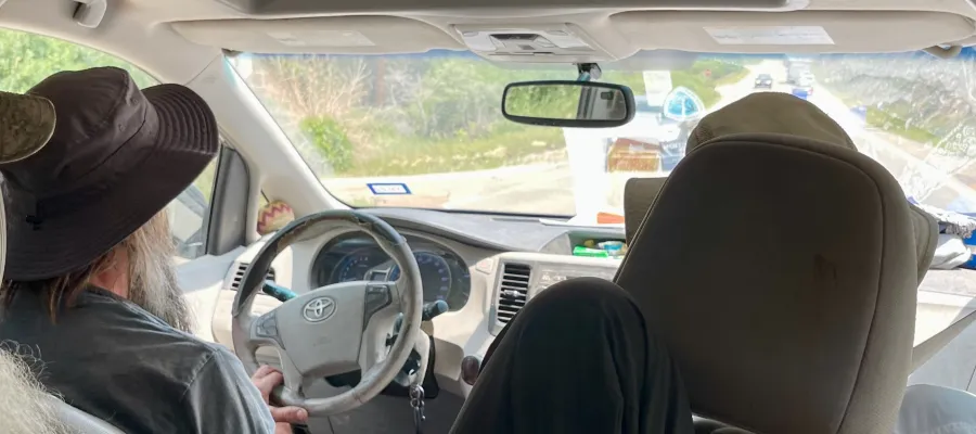 Riding to Denver in Lorax's minivan
