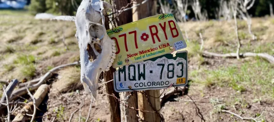 The state line between Colorado and New Mexico on the CDT