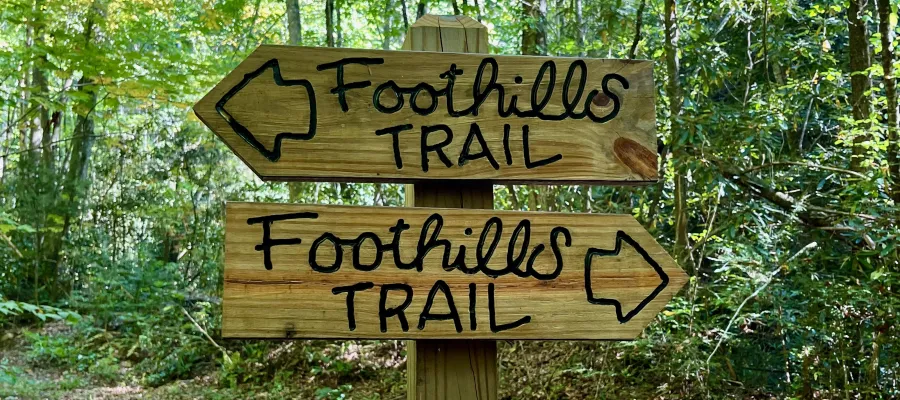 Two Foothills Trail signs