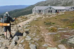 Arriving at Lakes of the Clouds Hut
