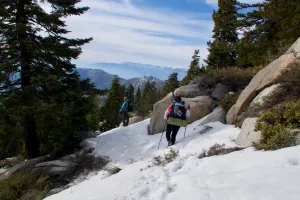 Snowy descent