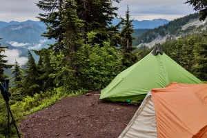 Tents set up near Trap Pass