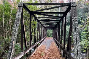 Iron bridge crossing Eagle Creek