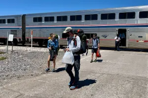 Zigzag leaves the train in Lordsburg