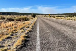 A white line along New Mexico Highway 117