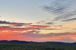 Dawn sky over the Great Divide Basin in Wyoming