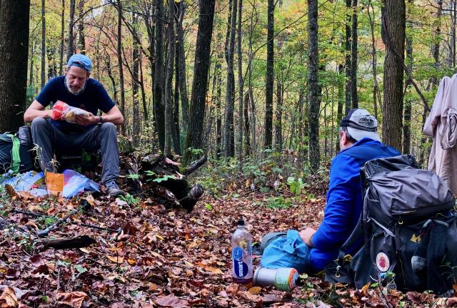 Taking a lunch break on the trail