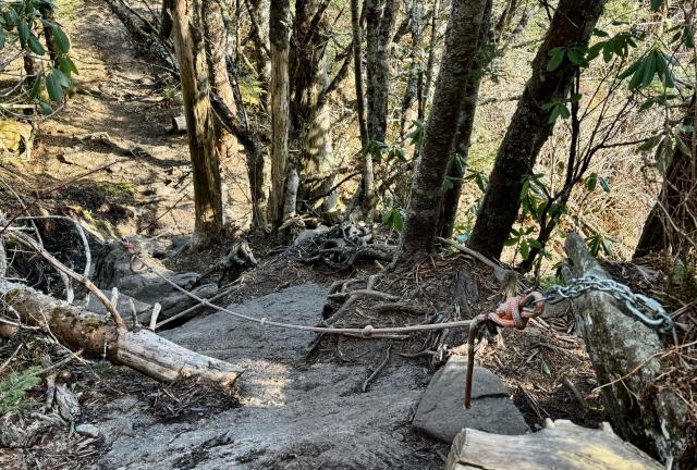 Descending with help from a rope