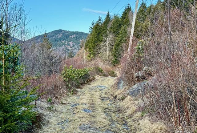 The trail follows an old railroad bed