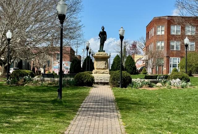 A park in the center of Burnsville, N.C.