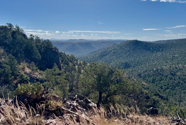 A distant view of the Mazatzal Mountains