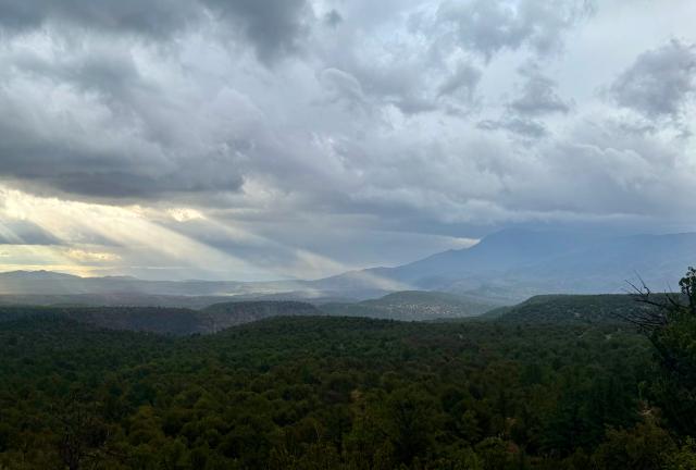 Rain falls on North Peak