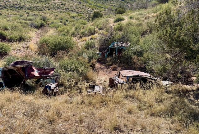 A pile of junked cars