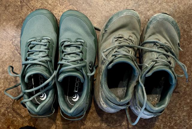 New shoes and old shoes