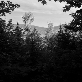 Narrow view of the mountains ahear