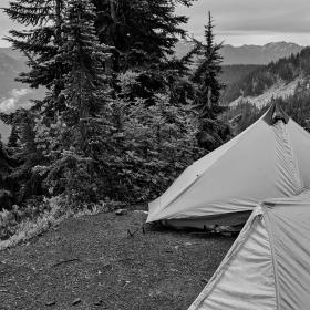 Tents set up near Trap Pass