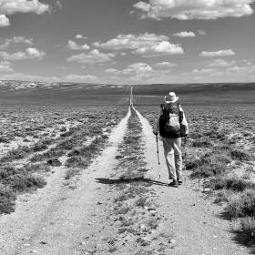 Walking on a long and lonely road