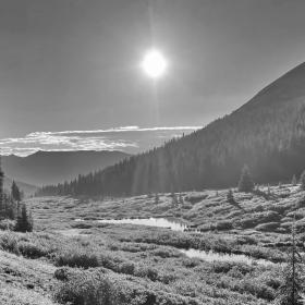 Morning sun over Guller Creek on the CDT