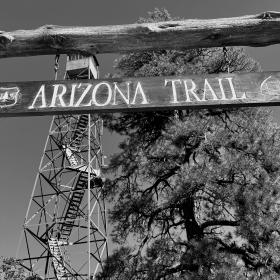 A sign for the Arizona Trail at Grandview Lookout Tower