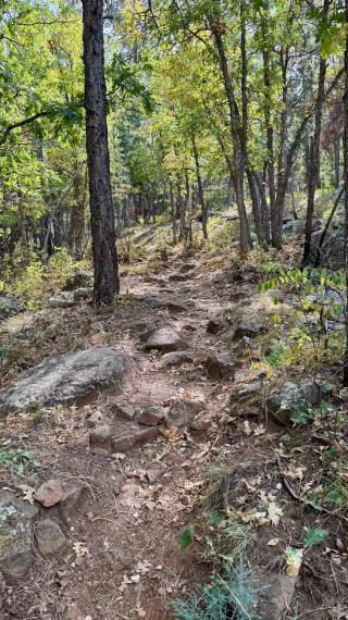 A steep and rocky section of trail